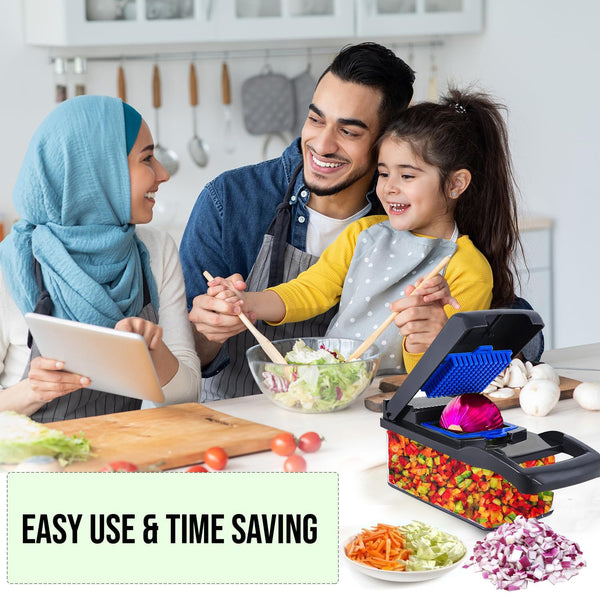 “16-in-1 Veg & Fruit Slicer with Container – Onion Cutter & Spiralizer” ✅